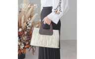 [和然WASHIKA]グラフィカルハンドバッグ 美濃の手漉き 和紙 × 本革 Meguri − 環 − Graphic Handle Bag カラー:オリーブ