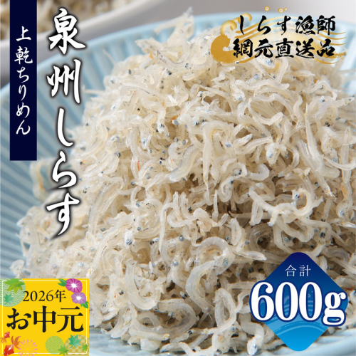【お中元対応】上乾ちりめんしらす 600g【小分け 100g×6P シラス しらす sirasu 海鮮 人気 おすすめ 産地直送】 G2183t 2600827 - 大阪府泉佐野市