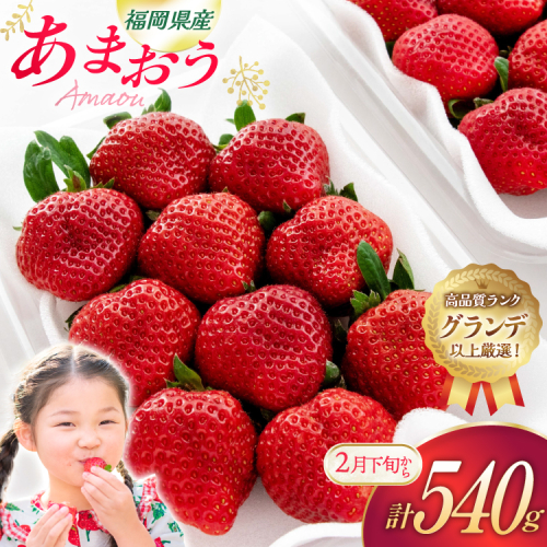 いちご あまおう 270g 2p 計540g【2月後半-3月後半発送】 2027年発送 先行予約 [hurrah. 福岡県 宇美町 um40bjm200003] イチゴ 苺 フルーツ 果物 果実 甘い あまい グランデ 2603213 - 福岡県宇美町