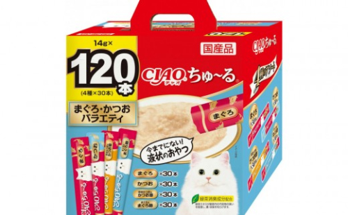 いなば　CIAO猫ちゅ～る　まぐろ・かつおバラエティ480本（14ｇｘ120本ｘ4袋入）（ケース） 2603224 - 静岡県静岡市