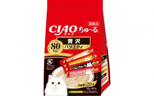 いなば　CIAO猫ちゅ～る　贅沢バラエティ480本（14ｇｘ80本ｘ6袋入）（ケース） 2603233 - 静岡県静岡市