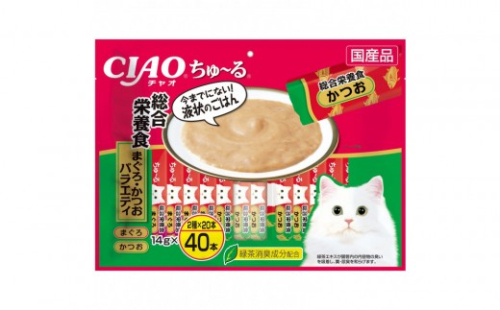 いなば　CIAO猫ちゅ～る　総合栄養食　まぐろ・かつおバラエティ320本（14ｇｘ40本ｘ8袋入）（ケース） 2603249 - 静岡県静岡市