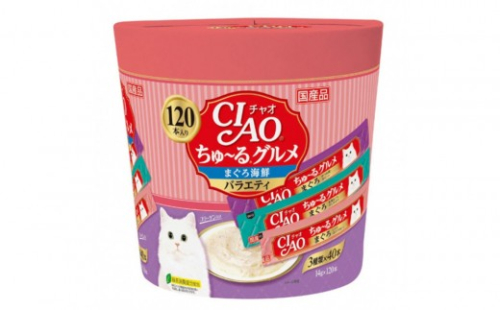 いなば　CIAO猫ちゅ～るグルメ　まぐろ海鮮バラエティ480本（14ｇｘ120本ｘ4袋入）（ケース） 2603259 - 静岡県静岡市
