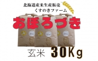 【令和5年産】北海道岩見沢産くすのきファームのおぼろづき玄米（30Kg）【34136】
