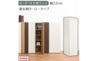 【完成品でお届け】オーダーすき間ラック〔幅22cm・扉右開き・ロータイプ〕（ホワイトウッド）すき間ラック 収納棚 扉付き スリム 約 奥行32 高さ90 ロータイプ オーダーラック キッチン AKANBE400082-22R-WWO