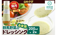 【定期便3回を隔月でお届け】自家製・群馬産野菜で手作りドレッシング 山わさび ドレッシング 単品 200ml×2本 泙川食品 [どれっしんぐ ドレッシング やまわさび ヤマワサビ 山わさび 山ワサビ]