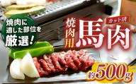 馬肉 焼肉用 500g カット済 | 熊本県 熊本 くまもと 和水町 なごみまち なごみ 馬肉 馬刺し セット 赤身馬刺し 冷凍 ブロック 真空パック