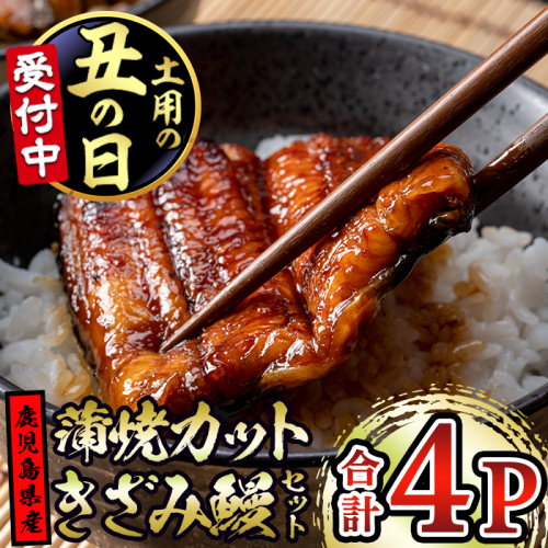 【12030-2607】＜土用丑の日までにお届け＞東串良町のうなぎ蒲焼カットときざみうなぎのおためしセット(合計4P・蒲焼カット80g×2P、きざみ鰻60g×2P)うなぎ 高級 ウナギ 鰻 国産 蒲焼 蒲焼き たれ 鹿児島 ふるさと 人気【アクアおおすみ】 2607710 - 鹿児島県東串良町