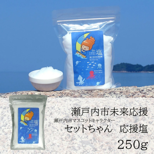 セットちゃん 応援塩 250g 塩 フレーク塩 粗塩 調味料 岡山 瀬戸内市 2607823 - 岡山県瀬戸内市