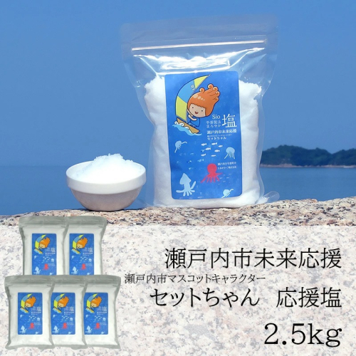 セットちゃん 応援塩 2.5kg(500g×5袋) 塩 フレーク塩 粗塩 調味料 岡山 瀬戸内市 2607828 - 岡山県瀬戸内市