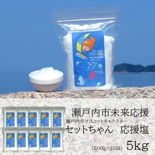 セットちゃん 応援塩 5kg(500g×10袋) 塩 フレーク塩 粗塩 調味料 岡山 瀬戸内市 2607829 - 岡山県瀬戸内市