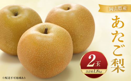 あたご梨 2玉 合計約1.8kg 梨 なし 果物 フルーツ 岡山県産 2026年 2608800 - 岡山県玉野市