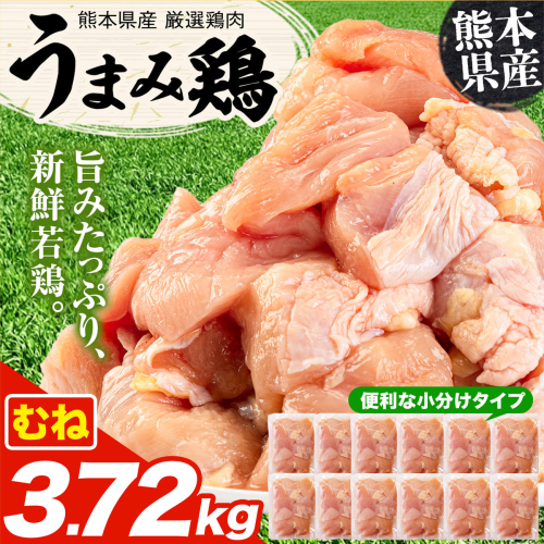 鶏肉 うまみ鶏 全パックむね肉セット(計1種類) 合計3.72kg 冷凍 小分け 《7-14日以内に出荷予定(土日祝除く)》 肉 若どり  むね ムネ 個包装 熊本県産 鶏肉 鶏ムネ ムネ肉 ムネ肉 冷凍 冷凍鶏肉 冷凍ムネ肉 国産 国産鶏肉 国産ムネ肉 九州産 九州産鶏肉  2609368 - 熊本県津奈木町
