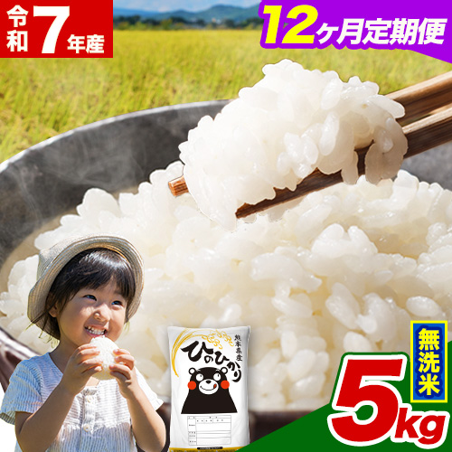  令和7年産 【12ヵ月定期便】 無洗米 ひのひかり 定期便 5kg 5kg×1袋《お申込み翌月から出荷》 熊本県産 精米 ひの 米 こめ ヒノヒカリ コメ お米 2609576 - 熊本県津奈木町