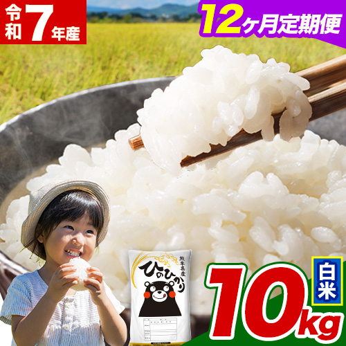  令和7年産【12ヵ月定期便】 白米 ひのひかり 定期便 10kg 5kg×2袋《お申込み翌月から出荷》 熊本県産 精米 ひの 米 こめ ヒノヒカリ コメ お米  2609577 - 熊本県津奈木町