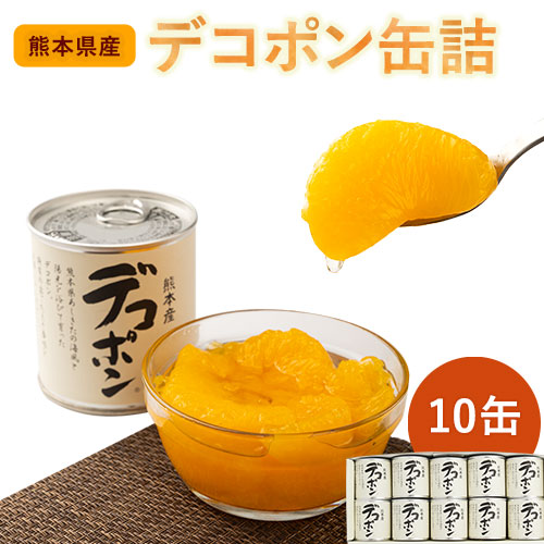 デコポン缶詰10缶入り《60日以内に出荷予定(土日祝除く)》熊本県 葦北郡 津奈木町 あしきた農業協同組合 JAあしきた 柑橘 デコポン フルーツ 果物 缶詰 送料無料 2609603 - 熊本県津奈木町