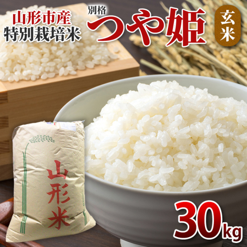 特別栽培米 つや姫 玄米30kg FY26-068 2609998 - 山形県山形市