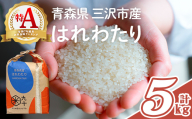青森県産 はれわたり 白米 (5kg) お米 ごはん コメ こめ 5kg  【PEBORA】【ms08-01】