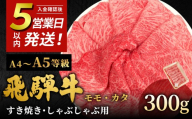 [5営業日以内発送]飛騨牛 A4~A5等級 もも・かた肉すきしゃぶ用 300g 岐阜県産 A4 A5 すき焼き しゃぶしゃぶ 黒毛和牛 もも モモ かた カタ 赤身 牛肉 牛 国産 お取り寄せ ごちそう 自宅用 和牛 小分け 最短発送 肉のひぐち