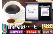 自家焙煎 コーヒー[粉] 高舘ブレンド×ケニアAA 2種セット 計400g(200g×各1袋) コーヒー粉 珈琲粉 粉 飲み比べ 苦み すっきり さっぱり [ブレンド 直火焙煎 高舘ブレンド ケニアAA 苦み すっきり さっぱり 苦み コーヒー粉 珈琲粉 粉 コーヒー 飲み比べ セット]