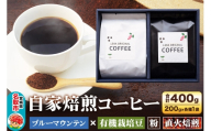 自家焙煎 コーヒー[粉] ブルーマウンテン×有機栽培豆 2種セット 計400g(200g×各1袋) コーヒー粉 珈琲粉 粉 飲み比べ 王道 ギフト [ブレンド 直火焙煎 ブルーマウンテン 有機栽培 飲み比べ コーヒー粉 珈琲粉 粉 コーヒー セット]