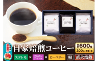 自家焙煎 コーヒー[粉] スプレモ×ブルボンアマレロ×ピーベリー 3種セット 計600g(200g×各1袋) コーヒー粉 珈琲粉 粉 飲み比べ コク 苦み 濃厚 [ブレンド 直火焙煎 スプレモ ブルボンアマレロ ピーベリー コク 苦み 濃厚 飲み比べ コーヒー粉 珈琲粉 粉 コーヒー セット]