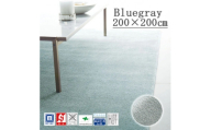 カーペットラグ ＜200×200cm＞ なめらかタッチ (カーム) ブルーグレー【1731850】