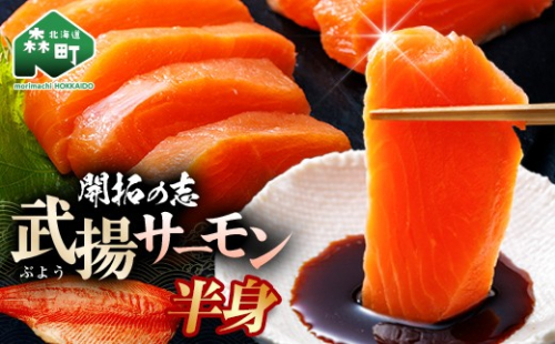 開拓の志 武揚サーモン 「森町」 半身 ＜株式会社 ワイエス海商＞ サケ さけ 鮭 海鮮丼 海産物 森町 ふるさと納税 北海道 mr1-1343 2613606 - 北海道森町