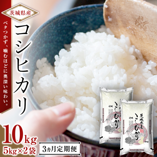 【 3ヶ月 定期便 】令和8年産 茨城 新米 こしひかり 30kg（5kg×2本） ＜ 精米 ＞  定期便 茨城県 国産 お米 米 コメ 白米 ライス ご飯 おいしい コシヒカリ ごはん 新生活 プレゼント 新生活応援 必要なもの 便利 おすすめ 消耗品 一人暮らし 二人暮らし 必要 [DA03-NT] 2614039 - 茨城県つくばみらい市