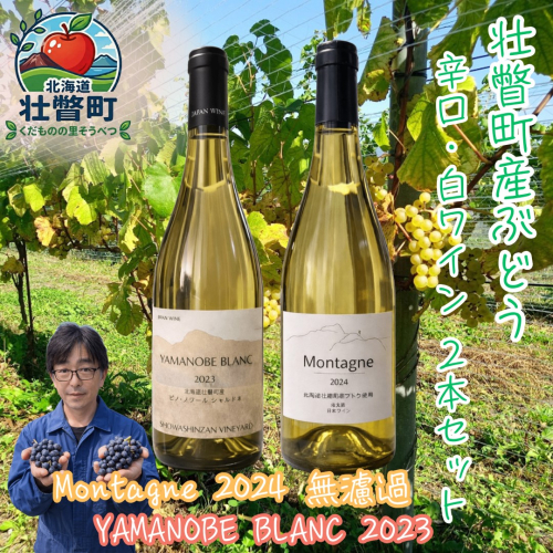 昭和新山ワイン　YAMANOBE BLANC 2023(ヤマノベブラン）とMontagne 2024 無濾過(モンターニュ） の各１本セット 白ワイン 辛口 壮瞥町産ぶどう100% SBTQ014 2614064 - 北海道壮瞥町