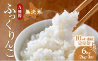 米 北海道 無洗米 ふっくりんこ 6kg (ホクレン米) 10ヵ月 定期便 獲得 白米 お取り寄せ ごはん 道産米 ブランド米 6キロ お米 ご飯 米 北海道米 送料無料 北海道 芦別市 [№5342-0690]