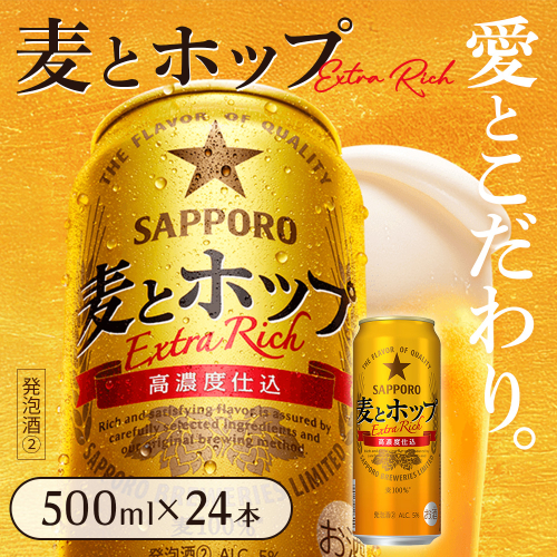 麦とホップ500ml×24本【930210143】 2614543 - 北海道恵庭市