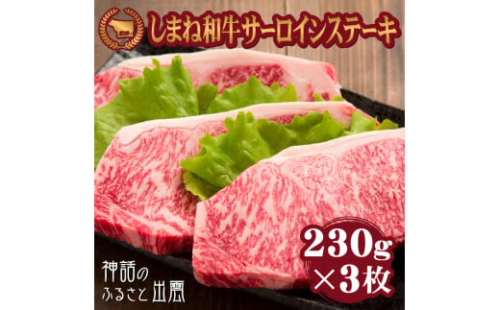しまね和牛サーロインステーキ 230g×3枚 〈藤増牧場〉【4-001】 261465 - 島根県出雲市