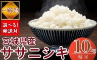 【2026年6月発送】【令和7年産米】【選べる！発送月】 宮城県産ササニシキ（ 精米 ）10kg 一等米 環境保全米 単一原料米 米 ささにしき ササニシキ 宮城県産 東松島市 令和7年 精米 白米 お米 こめ 10kg JAいしのまき オンラインワンストップ 自治体マイページ