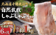 【定期6ヶ月】鹿追産 自然放牧黒豚しゃぶしゃぶセット 【 ふるさと納税 人気 おすすめ ランキング 黒豚 豚肉 肉 ポーク 黒豚肉 黒豚ロース 黒豚肩ロース 黒豚バラ肉 しゃぶしゃぶ 北海道 鹿追町 送料無料 】 SKN029