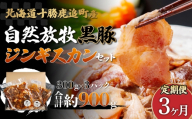 【定期3ヶ月】鹿追産 自然放牧黒豚ジンギスカンセット 【 ふるさと納税 人気 おすすめ ランキング 黒豚 黒豚肉 豚肉 肉 豚 ジンギスカン 豚ジンギスカン 黒豚ジンギスカン 北海道 鹿追町 送料無料 】 SKN033