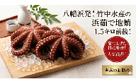 八幡浜発!竹中水産のたっぷり「浜茹で地蛸」三昧!1.5kg前後＜F22-189＞_たこ タコ 地たこ 蛸 地蛸 浜ゆで 魚介 魚介類 海鮮 天然 茹で 新鮮 刺身 冷蔵 サラダ 食べ応え 活き 【1043154】 YWTM016