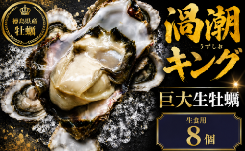 【2027年5月~2027年8月まで発送】牡蠣 生牡蠣 殻付き 8個 生食可 冷蔵 (ナイフ付き) 渦潮キング 岩牡蠣 かき カキ ブランド 旬 新鮮 海鮮 濃厚 料理 鍋 牡蠣鍋 カキフライ バーベキュー BBQ キャンプ おいしい TV テレビ 徳島県 鳴門