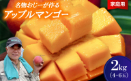＜2026年7月から順次発送・家庭用＞名物おじーが作るアップルマンゴー2kg(4～6玉)【1694654】