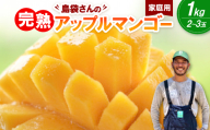 ＜2026年7月上旬から順次発送・家庭用＞島袋さんの完熟アップルマンゴー 1kg(2～3玉)【1726286】