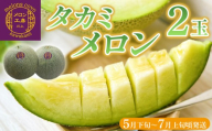タカミメロン 2玉【5月下旬～7月上旬頃発送】　メロン工房 川上　メロン タカミ 貴味 青肉 フルーツ 果物 2026年 おすすめ 甘い 糖度 贅沢 みずみずしい ジューシー 肉厚 期間限定 数量限定 季節限定 国産 房総 千葉県 富津市 メロン工房 川上