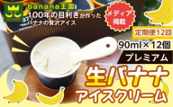 【定期便12ヶ月】【果実のままの甘み】プレミアム生バナナアイスクリーム 12個セット｜冷凍スイーツ 濃厚 なめらか ひんやり デザート おやつ ご褒美 おしゃれ プレゼント 手土産 お祝い 女性向け おうちカフェ お取り寄せ 愛知県 名古屋