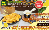 【ご褒美スイーツセット】プレミアム生バナナアイスクリーム（90ml×6個）・プレミアムバナナチップス（120g×2個）2セット｜お菓子 デザート 詰め合わせ 食べ比べ ご褒美 人気 ギフト プレゼント 手土産 お祝い お配り 来客用 女性向け おしゃれ おうちカフェ お取り寄せ 贅沢 愛知県 名古屋市