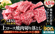 A4～A5等級 黒毛和牛 切り落とし 上 ロース 焼肉 切り落とし 900g 《7-14日以内に出荷予定(土日祝除く)》くまもと黒毛和牛 熊本県 菊池市 上ロース 焼肉用 黒毛和牛 焼肉 肉 お肉 和牛 A5 A4 300g 小分け