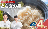 【定期便2回】お米 令和8年産 とちぎの星 玄米 2kg×2袋【2026年 先行予約】 | 栃木県共通返礼品 栃木県 矢板市