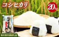米 コシヒカリ 20kg(5kg×4) 栃木県産【栃木県共通返礼品】
