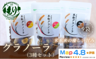 【新しい朝の健康習慣】お米のグラノーラ 3種セット×3　9袋　自家製黒蜜使用　グルテンフリー Xmas パン パン屋 自家製 朝食 おやつ 冷凍