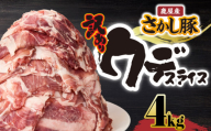 【訳あり】鹿屋産 さかし豚 ウデ スライス 4kg【8月お届け】　KN079-009-8