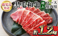 鹿児島県産 黒毛和牛 特上ロース 1.2kg 国産  鹿児島 尾崎牧場 冷凍 和牛 ロース 焼肉 に おすすめ! 【00-030-33】