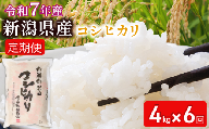 【定期便】令和7年産 新潟県新発田産 特別栽培米コシヒカリ 4kg（2kg×2袋）× 6か月 定期便 米 お米 ごはん 白米 コシヒカリ 佐々木耕起組合 プレゼント ギフト 贈答 定期便 特別栽培米 佐々木耕起 佐々木こうき 新潟県 新潟産 新発田産 D19_002